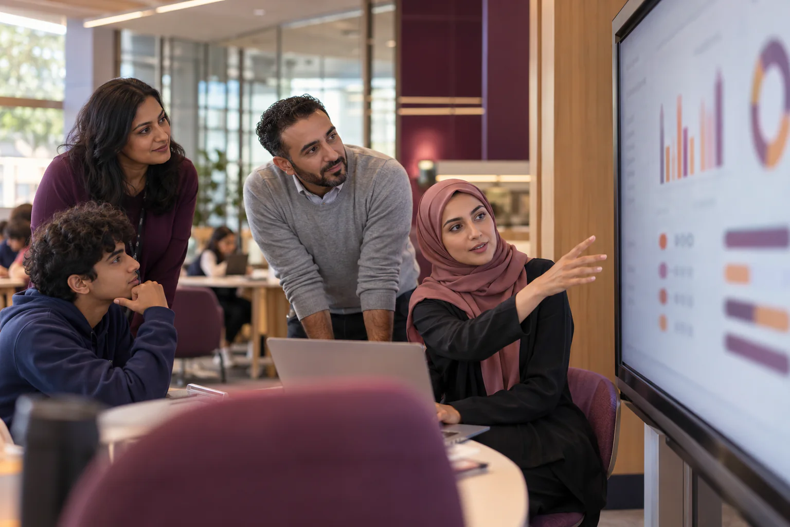 Educators working with connected learning technology